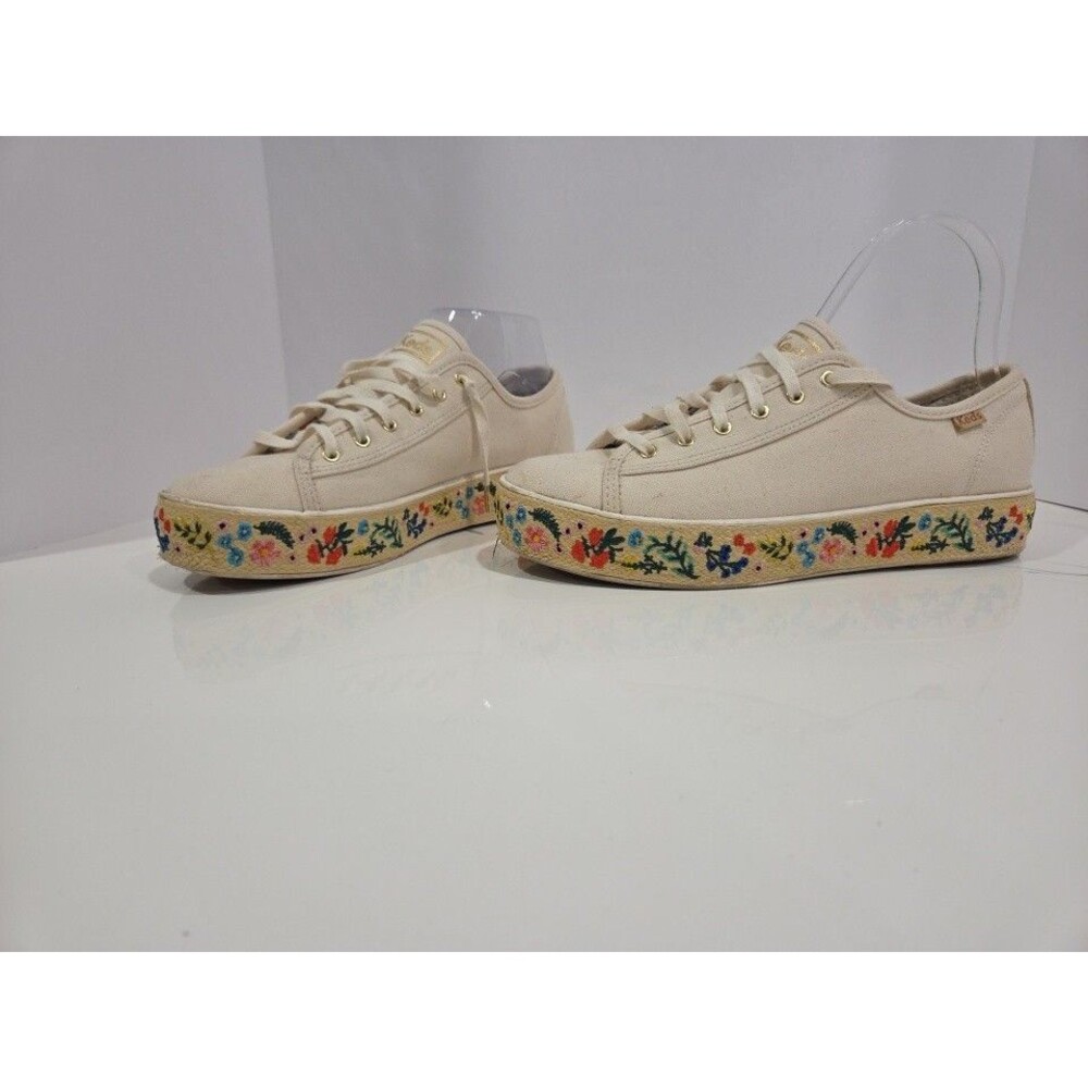 Rifle Paper Co. Keds Platform 8 Embroidered Floral Canvas Espadrille Shoes SB8